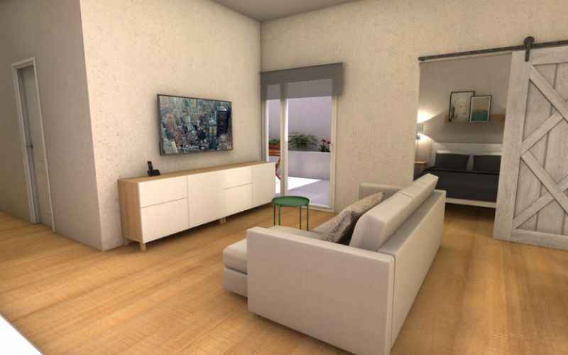 Diseño de salón integrado en apartamento