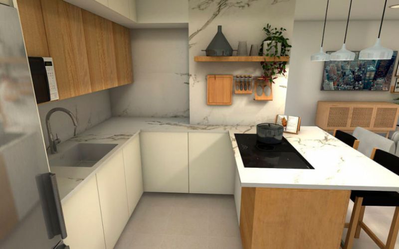 Reforma de cocina americana en apartamento