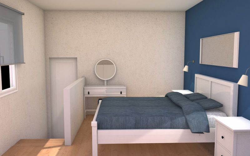 Diseño de dormitorio en apartamento nuevo