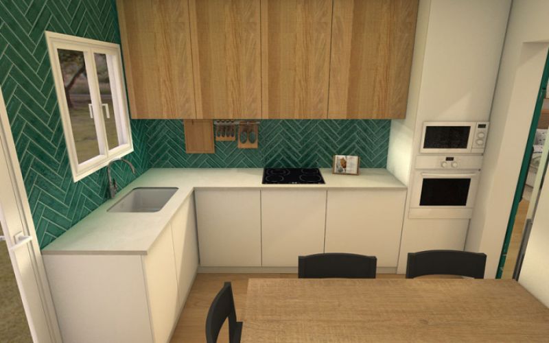 Diseño de cocina en apartamento